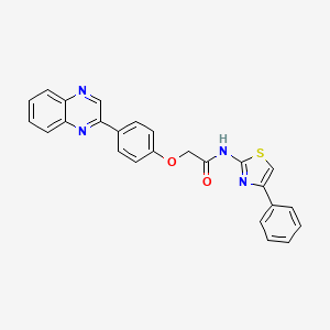 molecular formula C25H18N4O2S B3499115 N~1~-(4-Phenyl-1,3-thiazol-2-YL)-2-[4-(2-quinoxalinyl)phenoxy]acetamide 