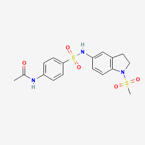 molecular formula C17H19N3O5S2 B3499145 N-(4-{[1-(methylsulfonyl)-2,3-dihydro-1H-indol-5-yl]sulfamoyl}phenyl)acetamide CAS No. 298684-29-4