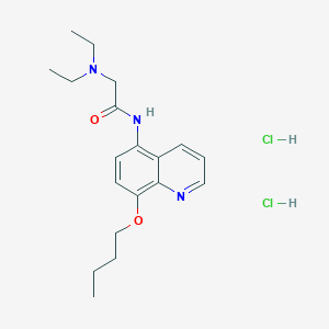 molecular formula C19H29Cl2N3O2 B034992 Acetamide, N-(8-butoxy-5-quinolyl)-2-(diethylamino)-, dihydrochloride CAS No. 19655-31-3