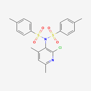 molecular formula C21H21ClN2O4S2 B3499264 N-(2-CHLORO-4,6-DIMETHYLPYRIDIN-3-YL)-4-METHYL-N-(4-METHYLBENZENESULFONYL)BENZENE-1-SULFONAMIDE 