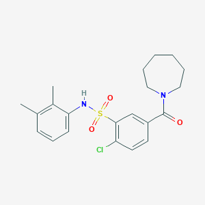 molecular formula C21H25ClN2O3S B3499356 5-(azepan-1-ylcarbonyl)-2-chloro-N-(2,3-dimethylphenyl)benzenesulfonamide 