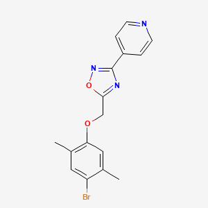 molecular formula C16H14BrN3O2 B3499368 5-[(4-Bromo-2,5-dimethylphenoxy)methyl]-3-pyridin-4-yl-1,2,4-oxadiazole 