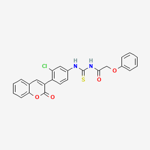 molecular formula C24H17ClN2O4S B3499389 N-{[3-chloro-4-(2-oxo-2H-chromen-3-yl)phenyl]carbamothioyl}-2-phenoxyacetamide 