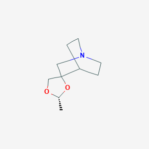 molecular formula C10H17NO2 B034994 (2R)-2-methylspiro[1,3-dioxolane-4,3'-1-azabicyclo[2.2.2]octane] CAS No. 107869-78-3