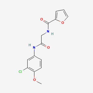 molecular formula C14H13ClN2O4 B3499546 N-{2-[(3-chloro-4-methoxyphenyl)amino]-2-oxoethyl}furan-2-carboxamide 