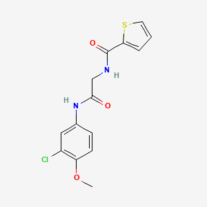 molecular formula C14H13ClN2O3S B3499591 N-[2-(3-chloro-4-methoxyanilino)-2-oxoethyl]thiophene-2-carboxamide 