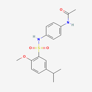 molecular formula C18H22N2O4S B3499690 Acetamide, N-[4-[[[2-methoxy-5-(1-methylethyl)phenyl]sulfonyl]amino]phenyl]- 