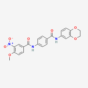 molecular formula C23H19N3O7 B3499750 N-[4-(2,3-dihydro-1,4-benzodioxin-6-ylcarbamoyl)phenyl]-4-methoxy-3-nitrobenzamide 