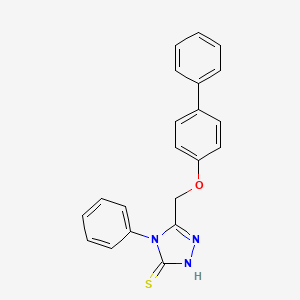 molecular formula C21H17N3OS B3499760 s-Triazole-2-thiol, 5-(4-biphenylyloxymethyl)-1-phenyl- CAS No. 68869-43-2