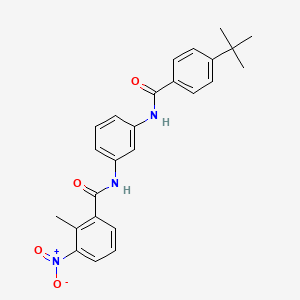 molecular formula C25H25N3O4 B3499795 N-{3-[(4-tert-butylbenzoyl)amino]phenyl}-2-methyl-3-nitrobenzamide 