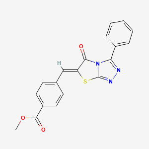 molecular formula C19H13N3O3S B3499807 methyl 4-[(Z)-(5-oxo-3-phenyl[1,3]thiazolo[2,3-c][1,2,4]triazol-6(5H)-ylidene)methyl]benzoate 