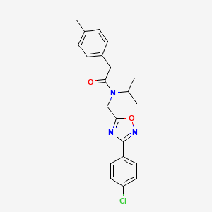 molecular formula C21H22ClN3O2 B3499869 N-{[3-(4-chlorophenyl)-1,2,4-oxadiazol-5-yl]methyl}-2-(4-methylphenyl)-N-(propan-2-yl)acetamide 