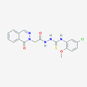 molecular formula C18H16ClN5O3S B3499897 N~1~-(5-CHLORO-2-METHOXYPHENYL)-2-{2-[1-OXO-2(1H)-PHTHALAZINYL]ACETYL}-1-HYDRAZINECARBOTHIOAMIDE 