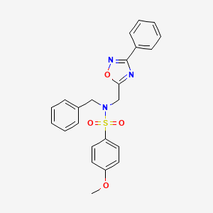 molecular formula C23H21N3O4S B3500005 N-BENZYL-4-METHOXY-N-[(3-PHENYL-1,2,4-OXADIAZOL-5-YL)METHYL]BENZENE-1-SULFONAMIDE 