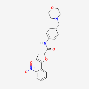 molecular formula C22H21N3O5 B3500083 N-[4-(morpholin-4-ylmethyl)phenyl]-5-(2-nitrophenyl)furan-2-carboxamide 