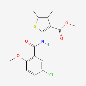 molecular formula C16H16ClNO4S B3500094 Methyl 2-(5-chloro-2-methoxybenzamido)-4,5-dimethylthiophene-3-carboxylate 