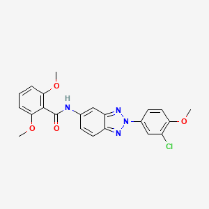 molecular formula C22H19ClN4O4 B3500101 N-[2-(3-chloro-4-methoxyphenyl)-2H-benzotriazol-5-yl]-2,6-dimethoxybenzamide 
