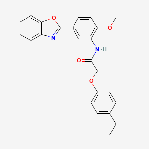 molecular formula C25H24N2O4 B3500143 N-[5-(1,3-benzoxazol-2-yl)-2-methoxyphenyl]-2-[4-(propan-2-yl)phenoxy]acetamide 