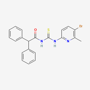 molecular formula C21H18BrN3OS B3500184 N-[(5-bromo-6-methylpyridin-2-yl)carbamothioyl]-2,2-diphenylacetamide 