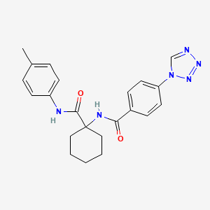 molecular formula C22H24N6O2 B3500252 N-{1-[(4-METHYLPHENYL)CARBAMOYL]CYCLOHEXYL}-4-(1H-1,2,3,4-TETRAZOL-1-YL)BENZAMIDE 