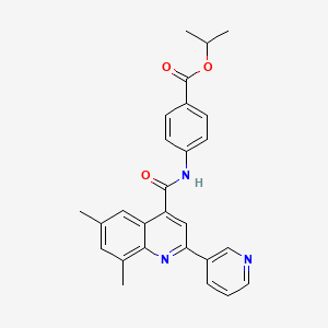 molecular formula C27H25N3O3 B3500387 ISOPROPYL 4-({[6,8-DIMETHYL-2-(3-PYRIDYL)-4-QUINOLYL]CARBONYL}AMINO)BENZOATE 