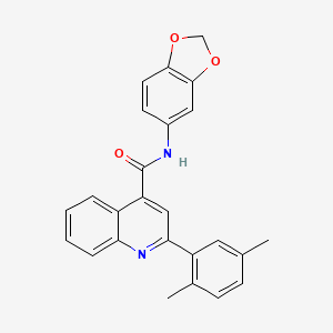 molecular formula C25H20N2O3 B3500394 N-(1,3-BENZODIOXOL-5-YL)-2-(2,5-DIMETHYLPHENYL)-4-QUINOLINECARBOXAMIDE 