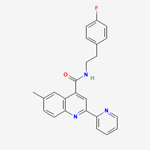 molecular formula C24H20FN3O B3500475 N-[2-(4-fluorophenyl)ethyl]-6-methyl-2-(pyridin-2-yl)quinoline-4-carboxamide 
