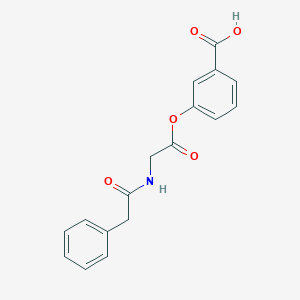 molecular formula C17H15NO5 B035005 3-(((Phenylacetyl)glycyl)oxy)benzoic acid CAS No. 108695-68-7