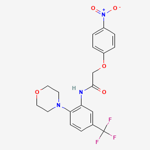 molecular formula C19H18F3N3O5 B3500547 N-[2-morpholin-4-yl-5-(trifluoromethyl)phenyl]-2-(4-nitrophenoxy)acetamide 