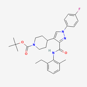 molecular formula C29H35FN4O3 B3500550 Tert-butyl 4-[3-[(2-ethyl-6-methylphenyl)carbamoyl]-1-(4-fluorophenyl)pyrazol-4-yl]piperidine-1-carboxylate 