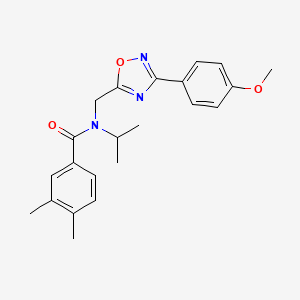 molecular formula C22H25N3O3 B3500685 N-{[3-(4-methoxyphenyl)-1,2,4-oxadiazol-5-yl]methyl}-3,4-dimethyl-N-(propan-2-yl)benzamide 