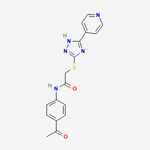molecular formula C17H15N5O2S B3500801 N-(4-ACETYLPHENYL)-2-{[5-(4-PYRIDINYL)-4H-1,2,4-TRIAZOL-3-YL]SULFANYL}ACETAMIDE 