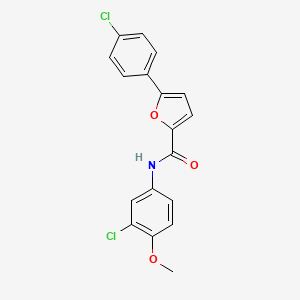 molecular formula C18H13Cl2NO3 B3500868 N-(3-chloro-4-methoxyphenyl)-5-(4-chlorophenyl)furan-2-carboxamide 