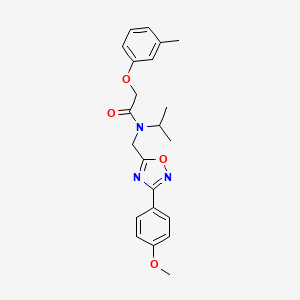 molecular formula C22H25N3O4 B3500889 N-{[3-(4-methoxyphenyl)-1,2,4-oxadiazol-5-yl]methyl}-2-(3-methylphenoxy)-N-(propan-2-yl)acetamide 
