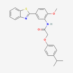molecular formula C25H24N2O3S B3501147 N-[5-(1,3-benzothiazol-2-yl)-2-methoxyphenyl]-2-[4-(propan-2-yl)phenoxy]acetamide 