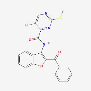 molecular formula C21H14ClN3O3S B3501175 N-(2-benzoyl-1-benzofuran-3-yl)-5-chloro-2-(methylsulfanyl)pyrimidine-4-carboxamide 