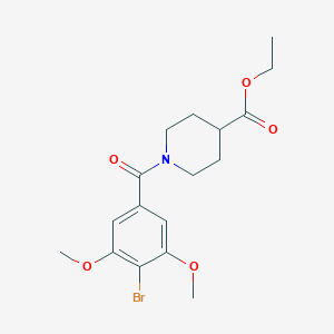 molecular formula C17H22BrNO5 B350123 Ethyl 1-(4-bromo-3,5-dimethoxybenzoyl)-4-piperidinecarboxylate CAS No. 1241033-76-0