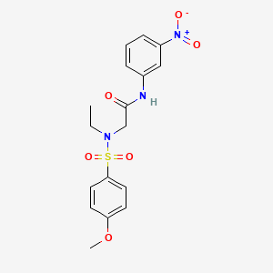 molecular formula C17H19N3O6S B3501350 N~2~-ethyl-N~2~-[(4-methoxyphenyl)sulfonyl]-N-(3-nitrophenyl)glycinamide 