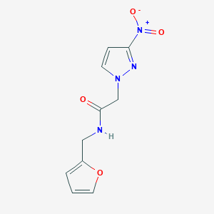 molecular formula C10H10N4O4 B3501402 N-[(FURAN-2-YL)METHYL]-2-(3-NITRO-1H-PYRAZOL-1-YL)ACETAMIDE 