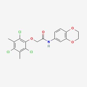 molecular formula C18H16Cl3NO4 B3501615 N-(2,3-dihydro-1,4-benzodioxin-6-yl)-2-(2,4,6-trichloro-3,5-dimethylphenoxy)acetamide 