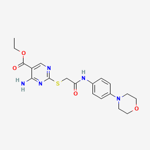 molecular formula C19H23N5O4S B3501632 ETHYL 4-AMINO-2-[({[4-(MORPHOLIN-4-YL)PHENYL]CARBAMOYL}METHYL)SULFANYL]PYRIMIDINE-5-CARBOXYLATE 