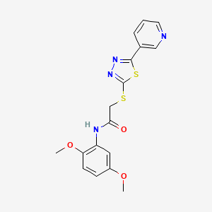 molecular formula C17H16N4O3S2 B3501705 N~1~-(2,5-DIMETHOXYPHENYL)-2-{[5-(3-PYRIDYL)-1,3,4-THIADIAZOL-2-YL]SULFANYL}ACETAMIDE 