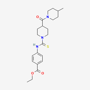 molecular formula C22H31N3O3S B3501714 ETHYL 4-[({4-[(4-METHYLPIPERIDINO)CARBONYL]PIPERIDINO}CARBOTHIOYL)AMINO]BENZOATE 