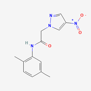 molecular formula C13H14N4O3 B3501744 N-(2,5-dimethylphenyl)-2-(4-nitropyrazol-1-yl)acetamide 
