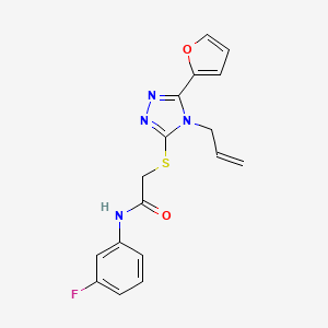molecular formula C17H15FN4O2S B3501782 N-(3-fluorophenyl)-2-{[5-(furan-2-yl)-4-(prop-2-en-1-yl)-4H-1,2,4-triazol-3-yl]sulfanyl}acetamide CAS No. 442648-07-9