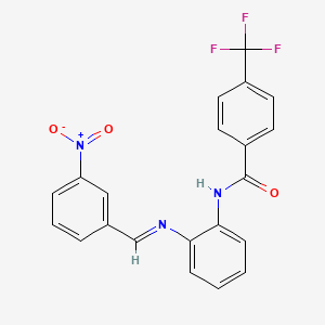 molecular formula C21H14F3N3O3 B3501803 N-(2-{[(E)-(3-nitrophenyl)methylidene]amino}phenyl)-4-(trifluoromethyl)benzamide 