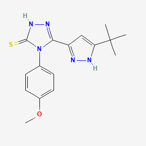 molecular formula C16H19N5OS B3501870 5-(3-tert-butyl-1H-pyrazol-5-yl)-4-(4-methoxyphenyl)-4H-1,2,4-triazole-3-thiol 