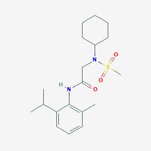 molecular formula C19H30N2O3S B3501993 2-(N-CYCLOHEXYLMETHANESULFONAMIDO)-N-[2-METHYL-6-(PROPAN-2-YL)PHENYL]ACETAMIDE 