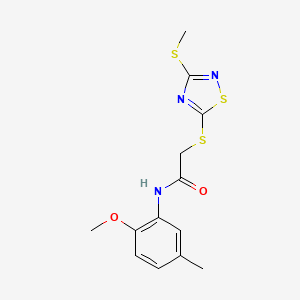 molecular formula C13H15N3O2S3 B3502075 N~1~-(2-METHOXY-5-METHYLPHENYL)-2-{[3-(METHYLSULFANYL)-1,2,4-THIADIAZOL-5-YL]SULFANYL}ACETAMIDE 