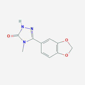 molecular formula C10H9N3O3 B035022 3H-1,2,4-Triazol-3-one, 2,4-dihydro-5-(1,3-benzodioxol-5-yl)-4-methyl- CAS No. 108132-88-3